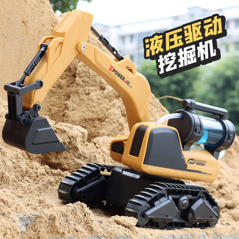 Cross-Border Leneng Excavator F4 Gesture Hydraulic Simulation Remote Control Induction Hook Digging Machine Engineering Vehicle Children Model Toy