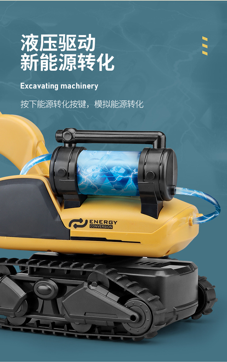 Cross-Border Leneng Excavator F4 Gesture Hydraulic Simulation Remote Control Induction Hook Digging Machine Engineering Vehicle Children Model Toy