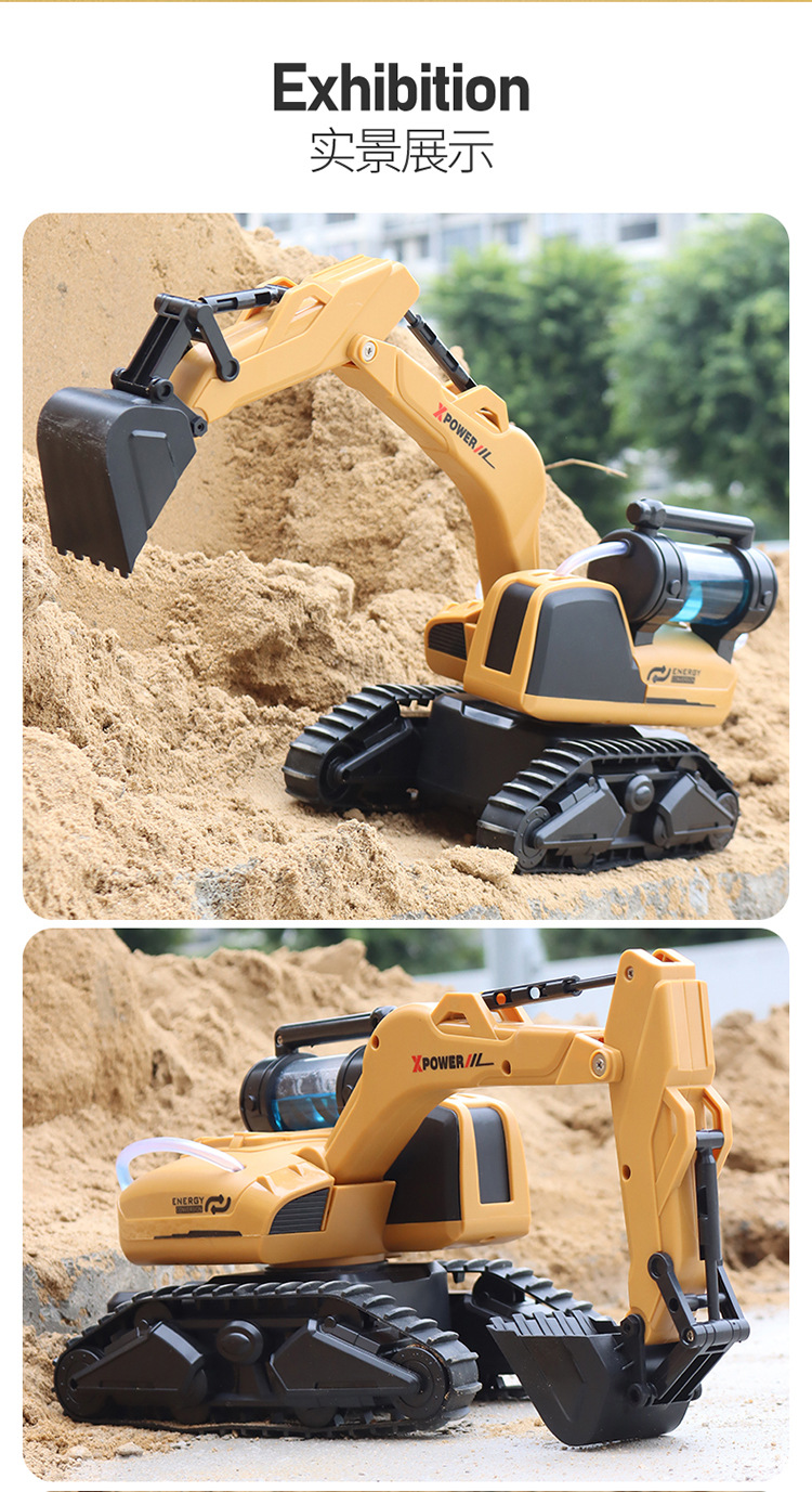 Cross-Border Leneng Excavator F4 Gesture Hydraulic Simulation Remote Control Induction Hook Digging Machine Engineering Vehicle Children Model Toy