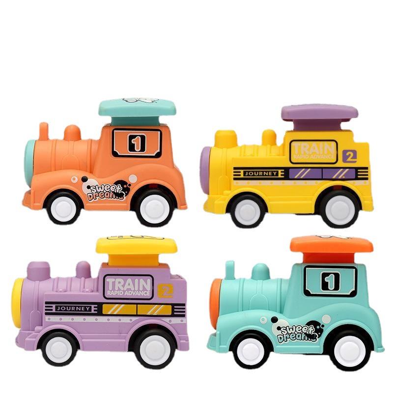 New Press Power Control Toys Cute Press Small Train Model Toy Boy Drop-Resistant Cartoon Car Wholesale Gift