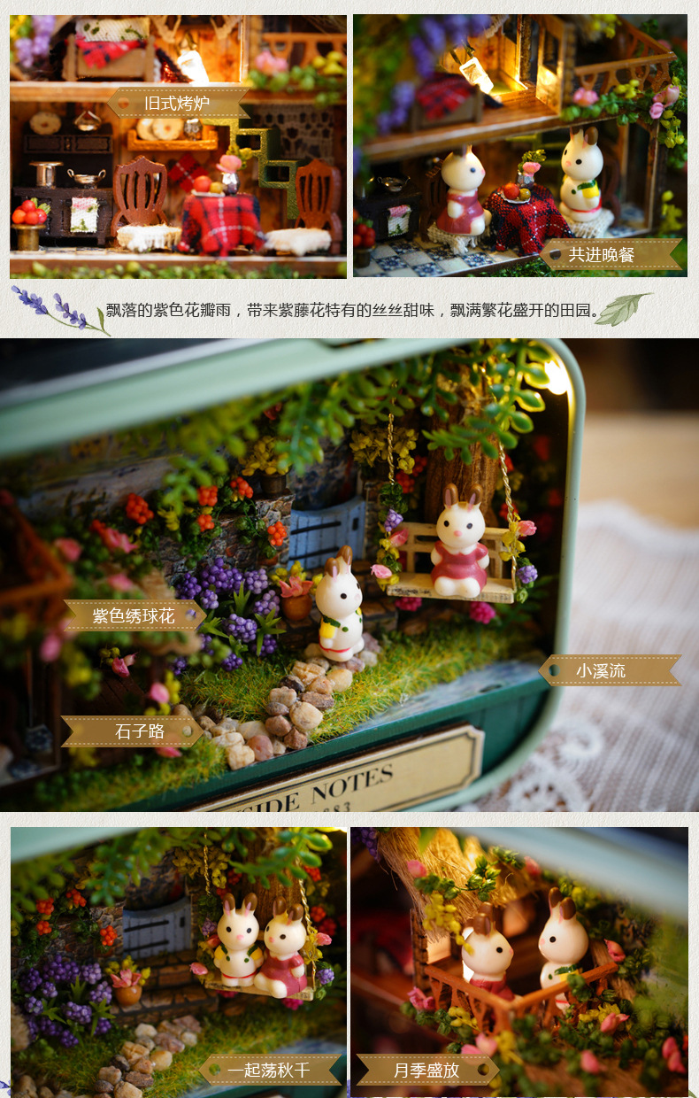 Cute Room DIY Cottage Frozen Box Theater Hand-Assembled House Model Toy One Piece Dropshipping Cute Room DIY Cottage Frozen Box Theater Hand-Assembled House Model Toy One Piece Dropshipping