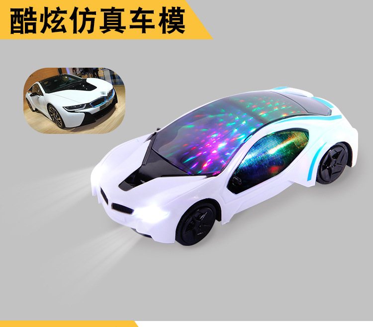 Children's Electric Toy Car Luminous Music Universal Car with Light Children's Gift Toy Wholesale Stall Supply