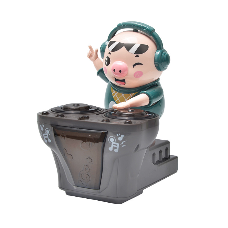 DJ Trendy Pig Playing Dish Dynamic Music Party Colorful Light Singing Dancing Electric Toy Douyin Online Influencer Same Style
