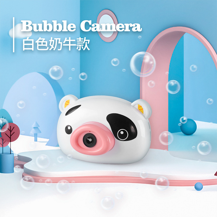 Machine Camera Trending on TikTok Same Live Broadcast Small Pink Pig Bubble Machine All Electric Children Toy Bubble Gun