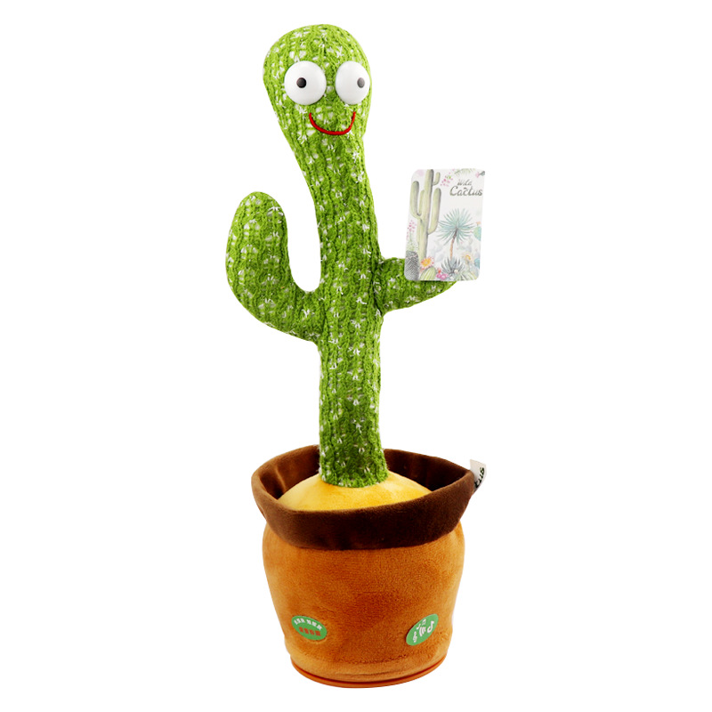 Douyin Same Style Dancing Cactus Sand Carving Twisted Electric Plush Toy Doll Singing Luminous Recording