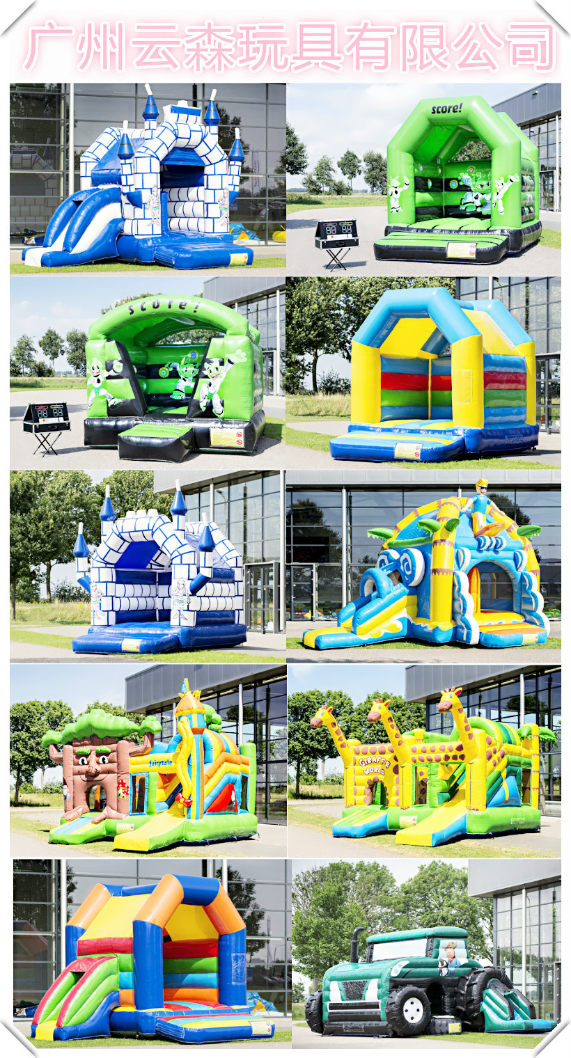Manufacturer customized outdoor PVC inflatable toys for children activities large inflatable castle slide trampoline 