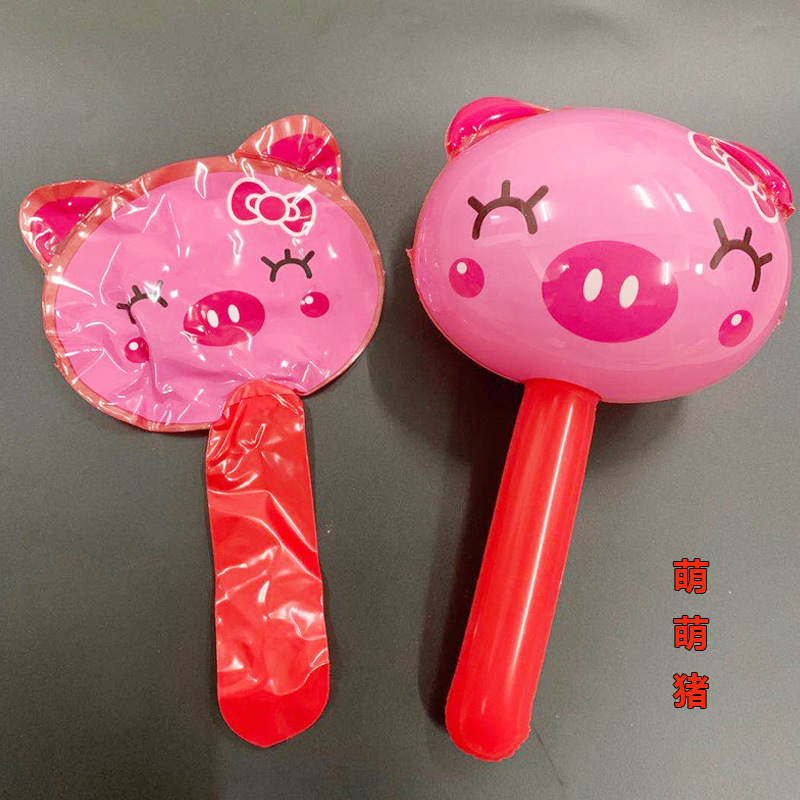 Stall Supply Children's Inflatable Toys Extra Thick Band Bell Cartoon Inflatable Hammer Hammer Toys Wholesale Scan Code Push