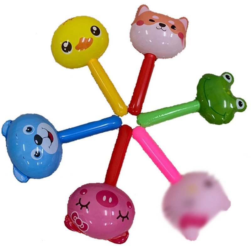 Stall Supply Children&#039;s Inflatable Toys Extra Thick Band Bell Cartoon Inflatable Hammer Hammer Toys Wholesale Scan Code Push