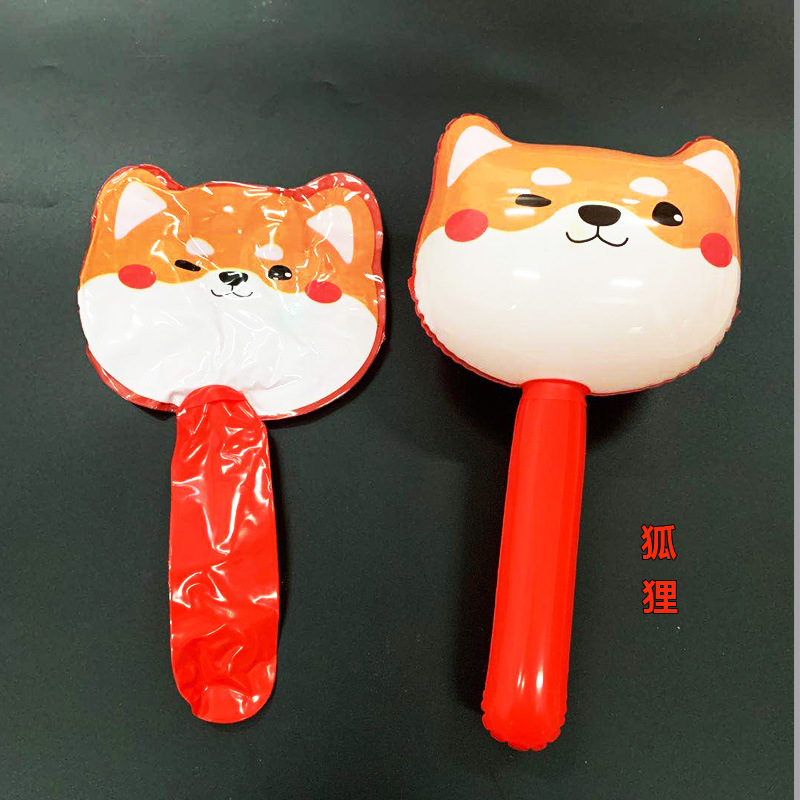 Stall Supply Children's Inflatable Toys Extra Thick Band Bell Cartoon Inflatable Hammer Hammer Toys Wholesale Scan Code Push