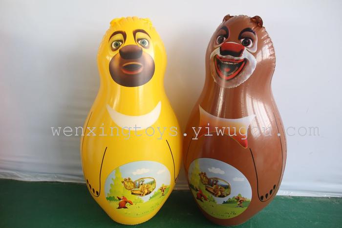Inflatable toys large animal 90cm tumbler boxing toy for children