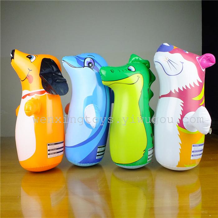 Inflatable toys large animal 90cm tumbler boxing toy for children