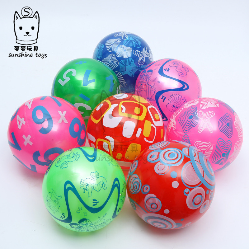 22cm the Double Chromosphere PVC inflatable Toys for children Kindergarten, Peepball Patting fluorescent Beach Custom printing Factory