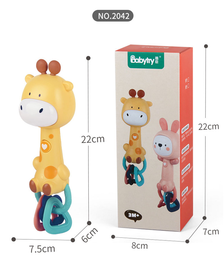 Baby Music Rattle Drum Toy Teeth Bite Multifunctional Light Baton Sand Hammer the Hokey Pokey Baby's Rattle