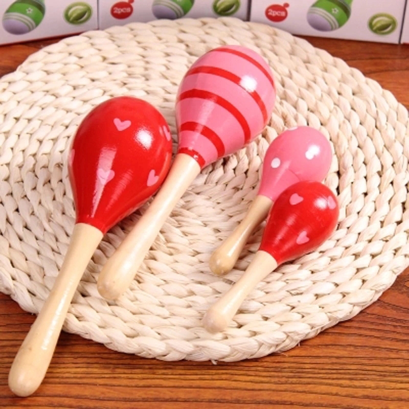 Kindergarten Baby Wooden Sand Hammer Infant Early Education Music Strike Toy Punch Ball Children Orff Musical Instrument H