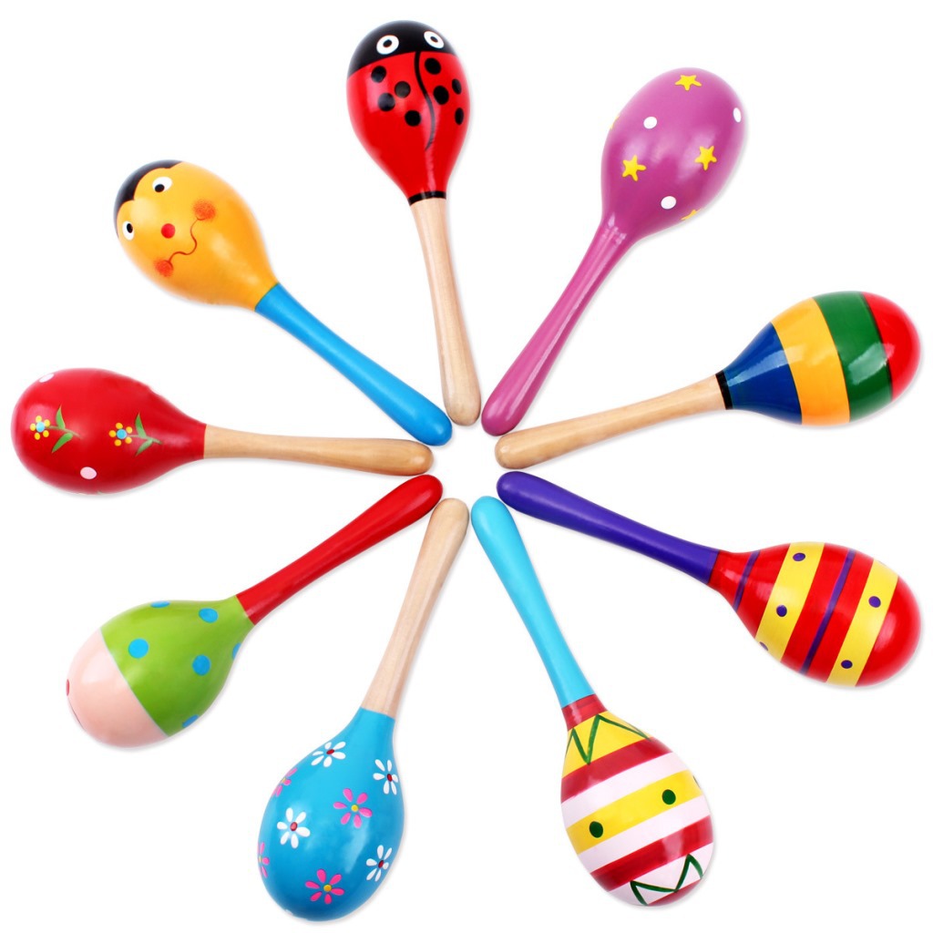 Sand Hammer  Sales Wooden 19cm Medium Size Sand Hammer Wooden Cartoon Sand Ball Infant Orff Early Education Toys