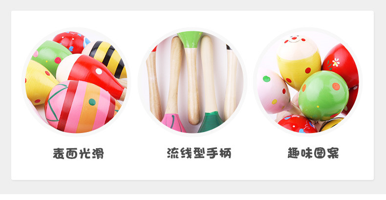Sand Hammer  Sales Wooden 19cm Medium Size Sand Hammer Wooden Cartoon Sand Ball Infant Orff Early Education Toys
