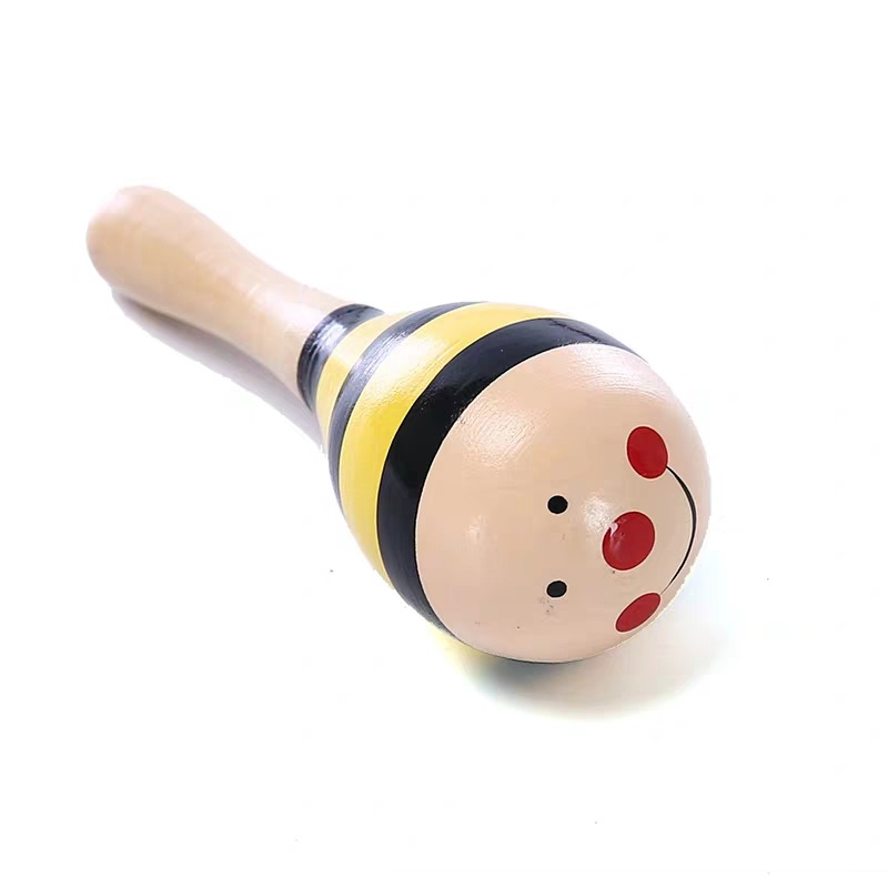 Medium 20cm Sand Hammer Early Childhood Education Music Children&#039;s Grip Wooden Maracas Training Baby Toy Orff