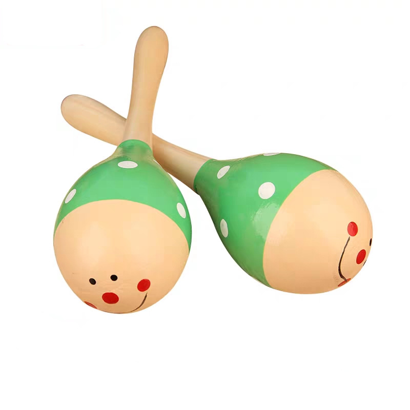 Medium 20cm Sand Hammer Early Childhood Education Music Children&#039;s Grip Wooden Maracas Training Baby Toy Orff