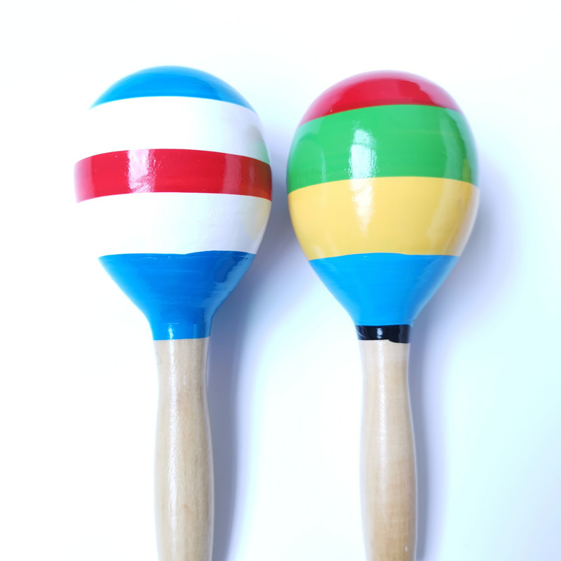 Medium Sand Hammer 13cm Toddler Wooden Maracas Early Education Audio-Visual Training Baby Toy Source Manufacturer Orff