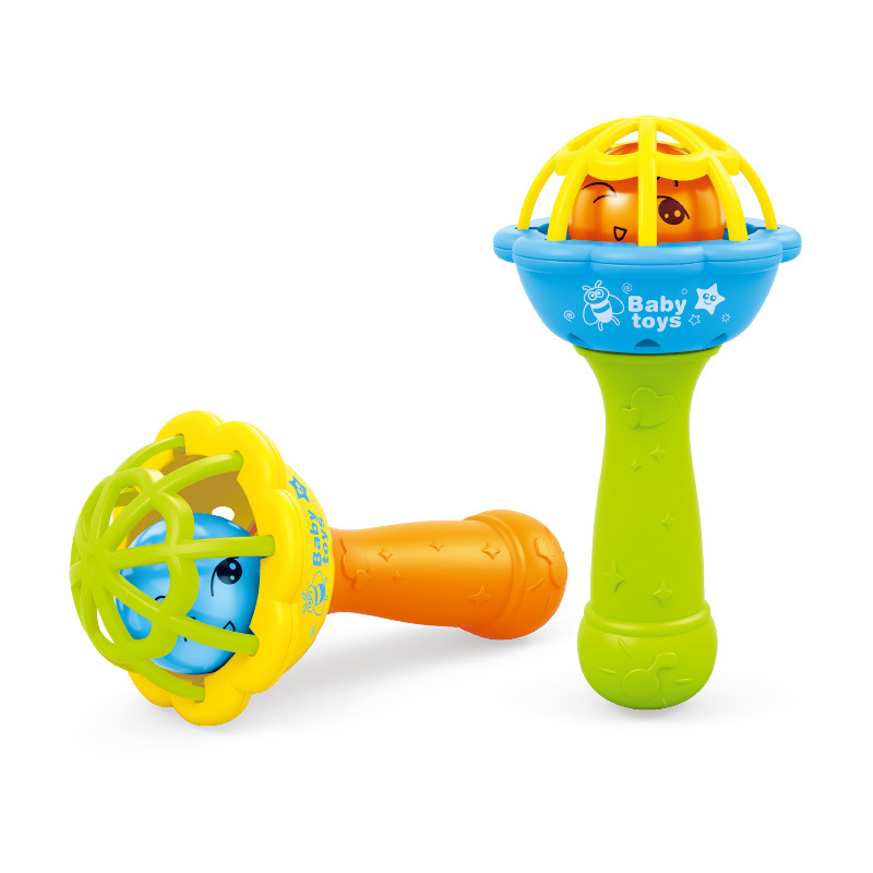 Soft Rubber Single-Head Hammer Sand Hammer Hand Rattle Newborn Baby Comfort Toy Infant Hand-Held Rattle Sand Hammer