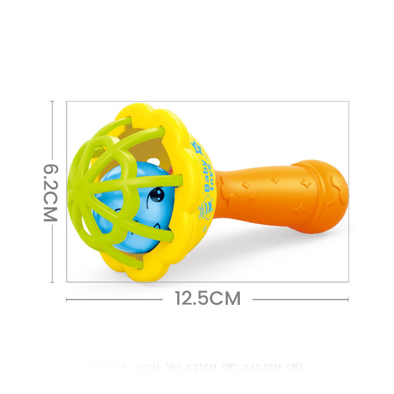 Soft Rubber Single-Head Hammer Sand Hammer Hand Rattle Newborn Baby Comfort Toy Infant Hand-Held Rattle Sand Hammer