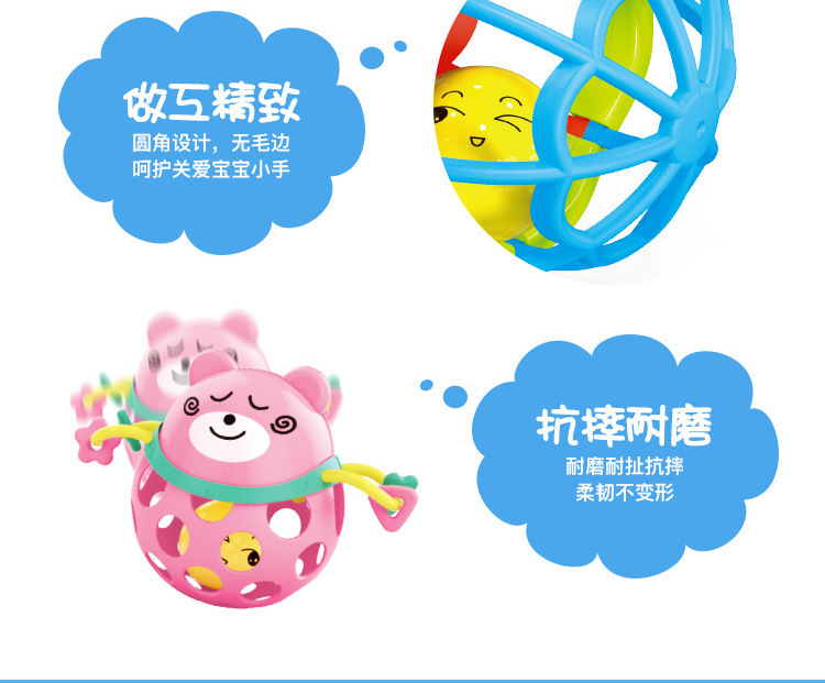 Soft Rubber Single-Head Hammer Sand Hammer Hand Rattle Newborn Baby Comfort Toy Infant Hand-Held Rattle Sand Hammer