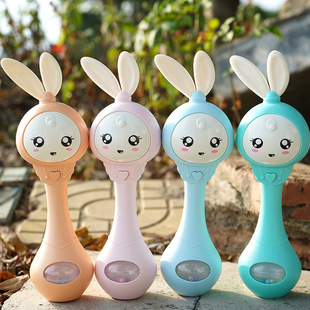 Sand Hammer Baby Rattle-Drum Rattle Biteable Baby Teether Animal Rattle Drum Sand Hammer Hot Sale Children