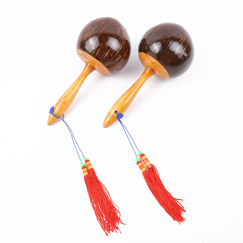 Coconut Sand Ball Coconut Shell Sand Hammer KTV Ballroom Props Square Dance Large Sand Hammer