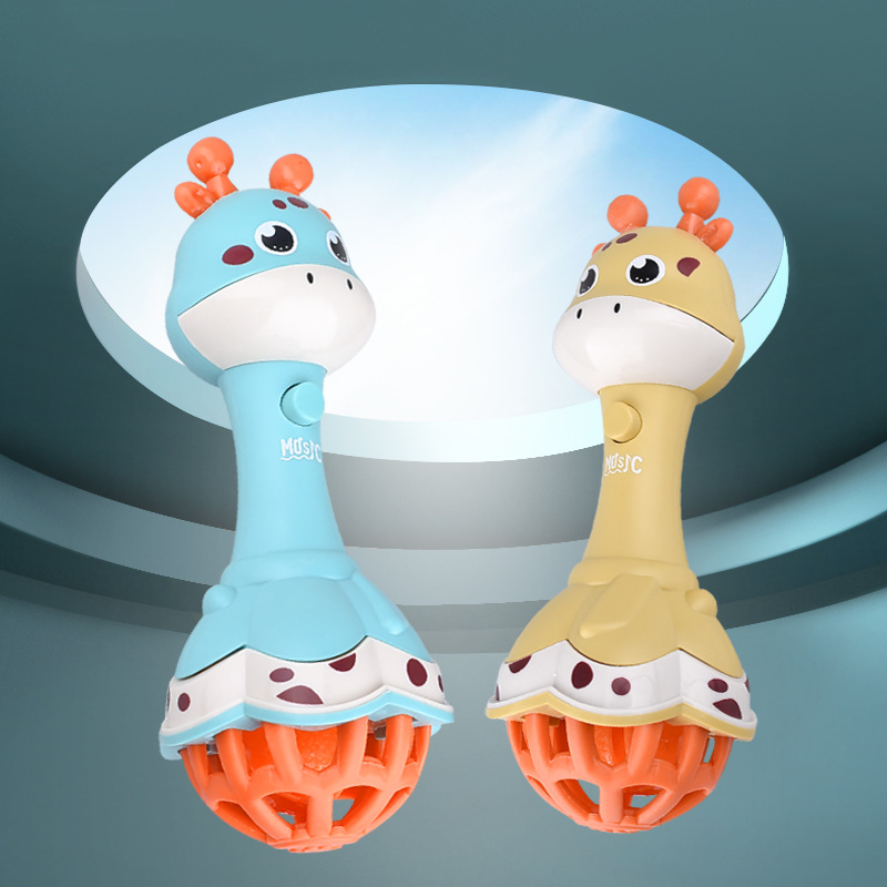 Newborn Infant Deer Rattle Bear Sand Hammer Water Boiling Suitable Teeth Bite Baby Teether Stick Sand Hammer