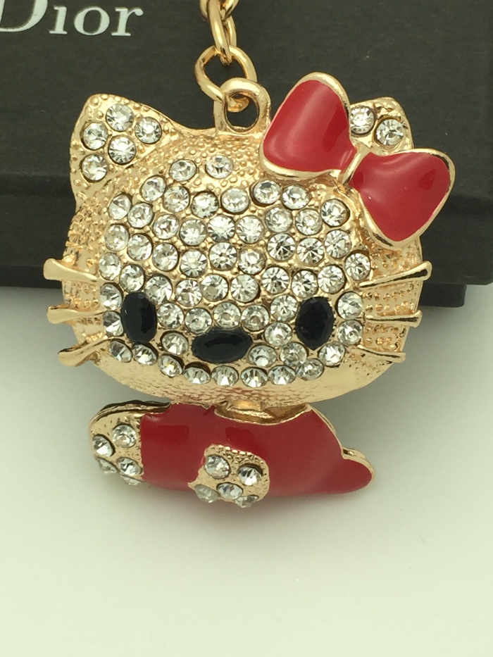 KT cat fashion diamond key buckle crystal drill car hanging bag creative alloy Pendant KT cat fashion diamond key buckle crystal drill car hanging bag creative alloy Pendant