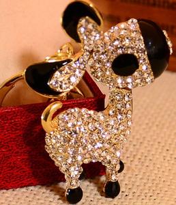 The little donkey Koudian drill car diamond key hanging bag package decoration creative boutique alloy key buckle