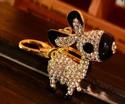 The little donkey Koudian drill car diamond key hanging bag package decoration creative boutique alloy key buckle The little donkey Koudian drill car diamond key hanging bag package decoration creative boutique alloy key buckle