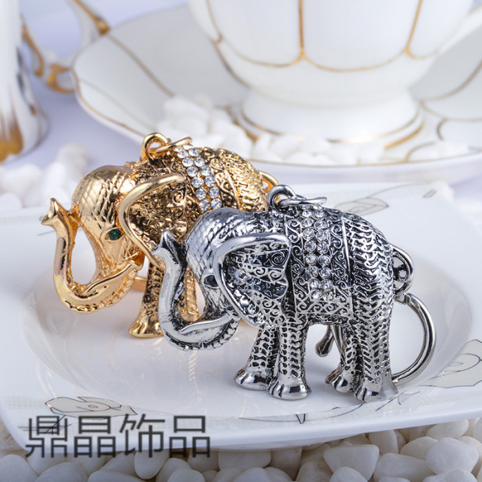 The elephant alloy jewelry bag diamond metal creative animation gift car modification key buckle wholesale The elephant alloy jewelry bag diamond metal creative animation gift car modification key buckle wholesale