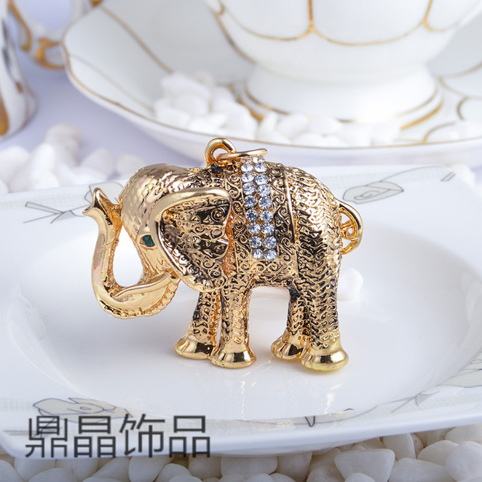 The elephant alloy jewelry bag diamond metal creative animation gift car modification key buckle wholesale The elephant alloy jewelry bag diamond metal creative animation gift car modification key buckle wholesale