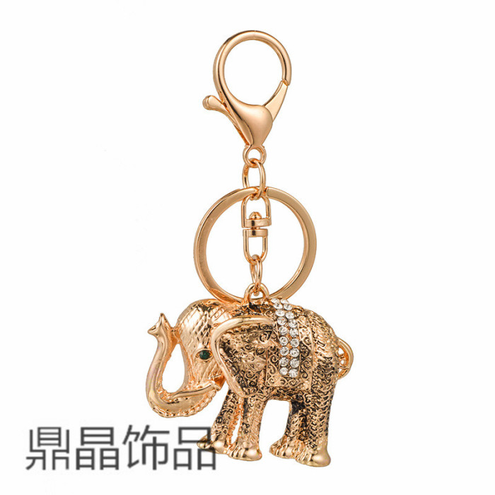 The elephant alloy jewelry bag diamond metal creative animation gift car modification key buckle wholesale The elephant alloy jewelry bag diamond metal creative animation gift car modification key buckle wholesale
