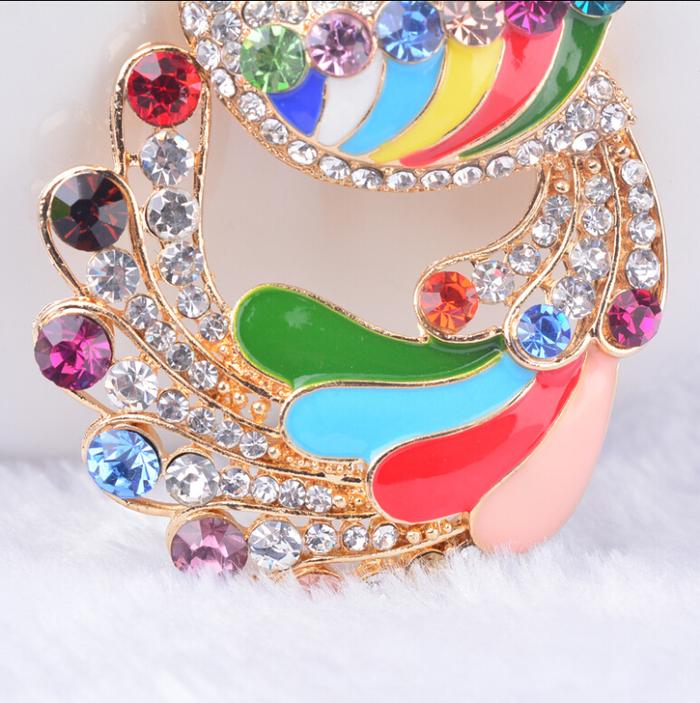 Colorful Peacock drill diamond key buckle high-end gift bag pendant alloy Keychain Colorful Peacock drill diamond key buckle high-end gift bag pendant alloy Keychain