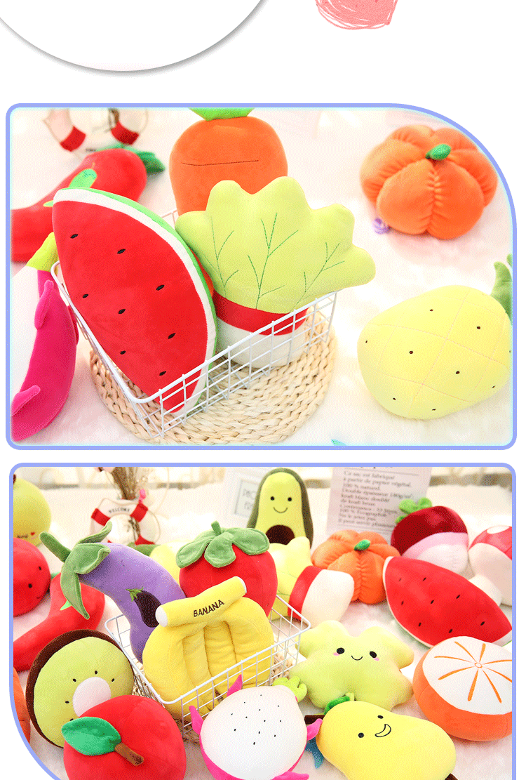Factory Wholesale Avocado Watermelon Emulational Fruit Doll Plush Toys Wedding Throws Small Gift Children Doll