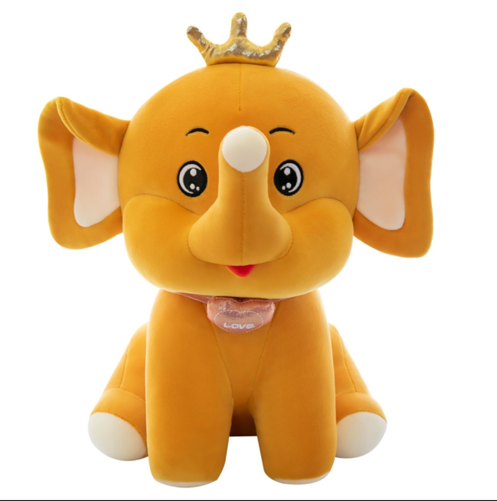 Creative Elephant Doll Plush Toys Cartoon Cute Pet Crown Elephant Play Doll Sleep Companion Throw Pillow Manufacturer