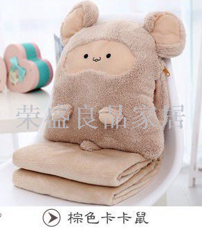 Kaka mouse three air conditioning blanket warm hand cushion pillow by plush toys