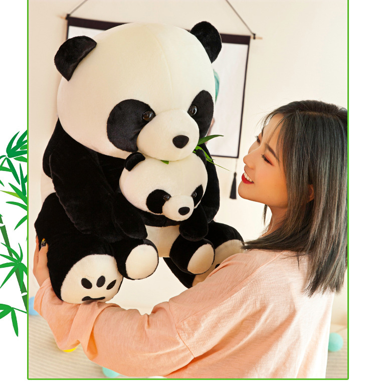 Panda Chinese Giant Panda Treasure Black and White Bamboo Leaf Panda Doll Plush Toys Doll Mother and Child Big Ragdoll Panda Chinese Giant Panda Treasure Black and White Bamboo Leaf Panda Doll Plush Toys Doll Mother and Child Big Ragdoll