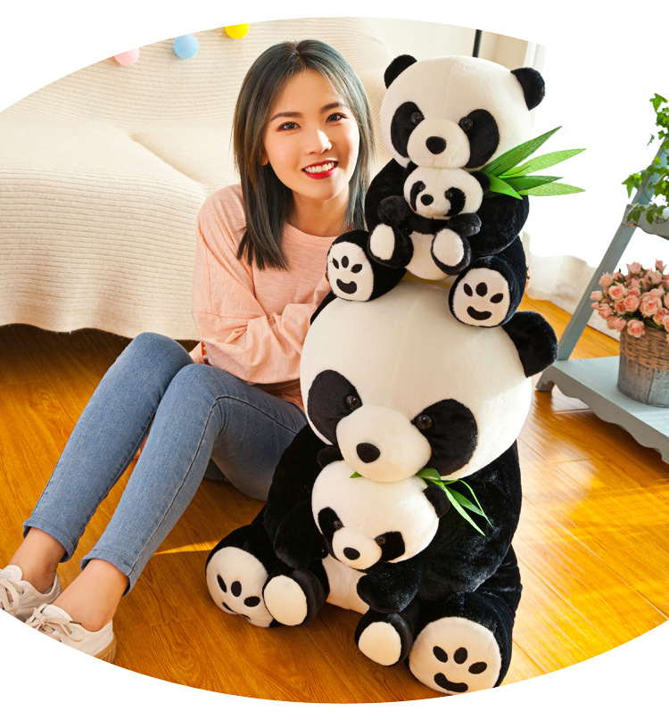 Panda Chinese Giant Panda Treasure Black and White Bamboo Leaf Panda Doll Plush Toys Doll Mother and Child Big Ragdoll Panda Chinese Giant Panda Treasure Black and White Bamboo Leaf Panda Doll Plush Toys Doll Mother and Child Big Ragdoll