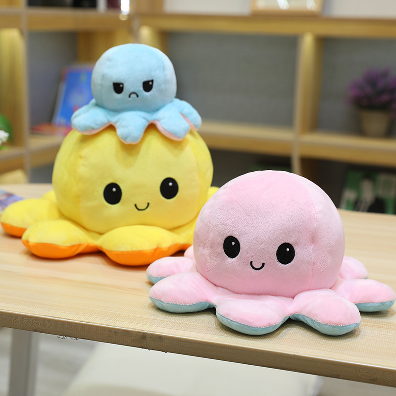 Plush Toys Cute Flip Octopus Doll TikTok Small Octopus Doll Double-Sided Flip Octopus Plush Toy