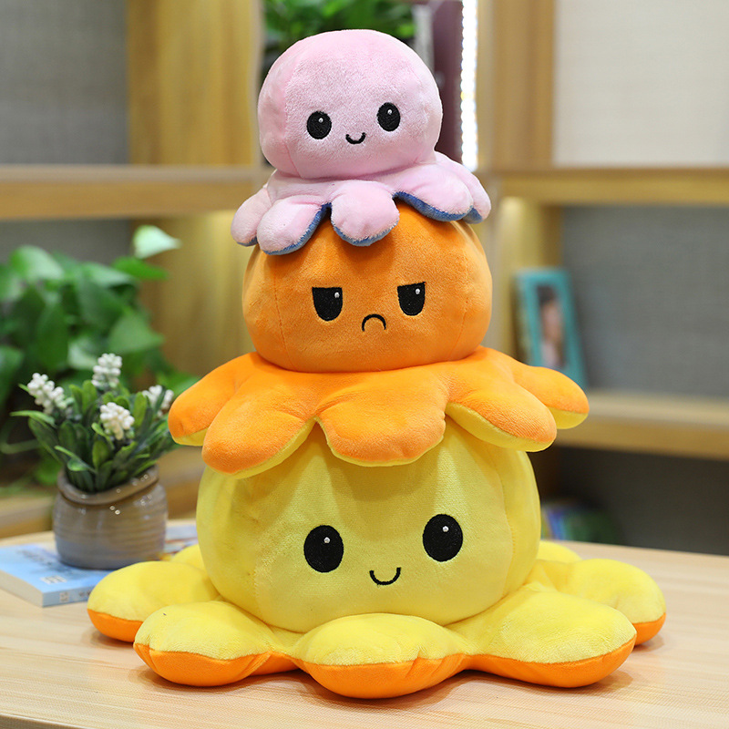 Plush Toys Cute Flip Octopus Doll TikTok Small Octopus Doll Double-Sided Flip Octopus Plush Toy