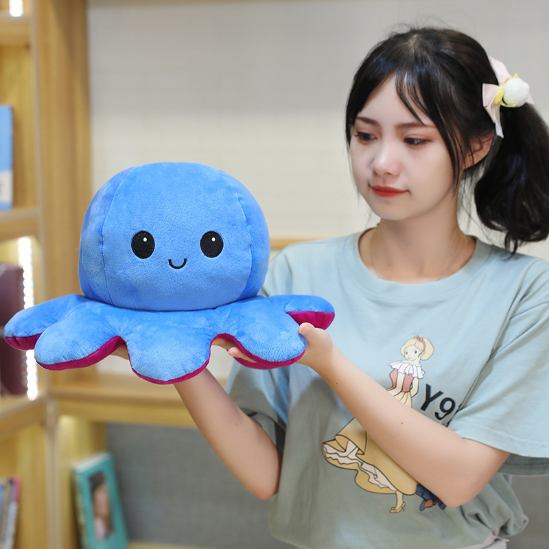 Plush Toys Cute Flip Octopus Doll TikTok Small Octopus Doll Double-Sided Flip Octopus Plush Toy