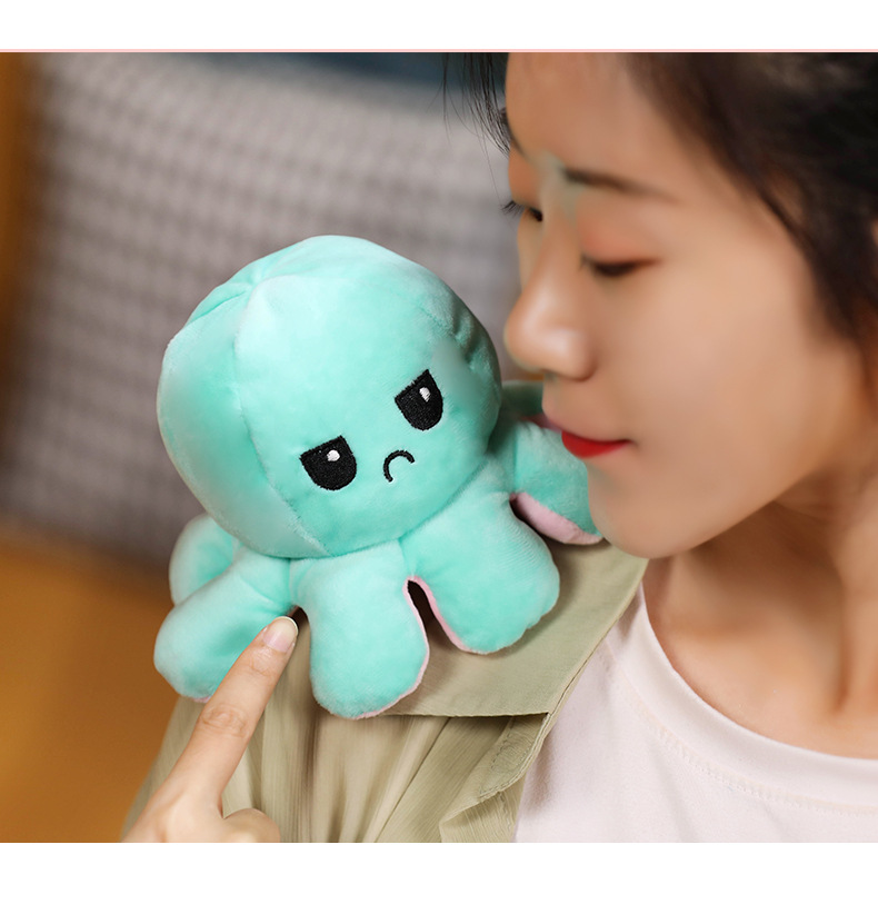 Plush Toys Cute Flip Octopus Doll TikTok Small Octopus Doll Double-Sided Flip Octopus Plush Toy
