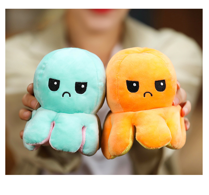 Plush Toys Cute Flip Octopus Doll TikTok Small Octopus Doll Double-Sided Flip Octopus Plush Toy