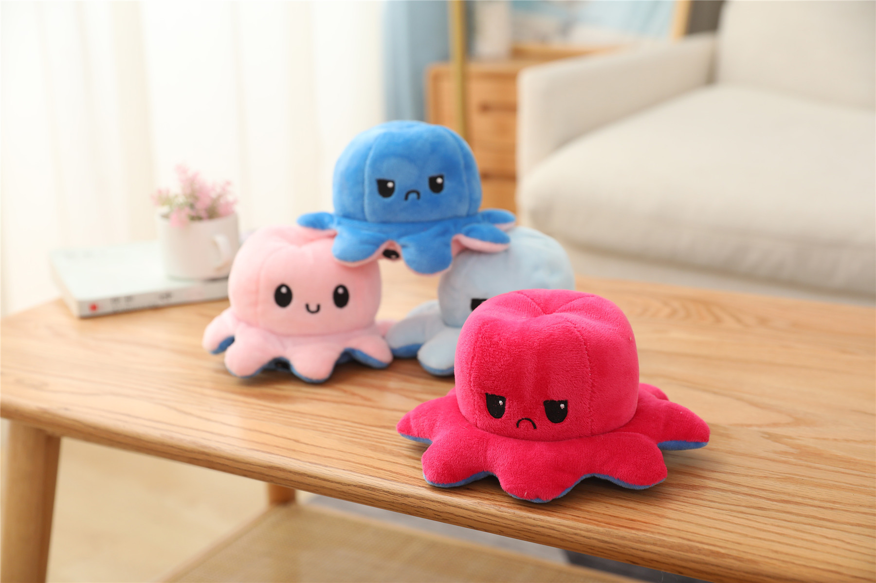 Plush Toys Cute Flip Octopus Doll TikTok Small Octopus Doll Double-Sided Flip Octopus Plush Toy