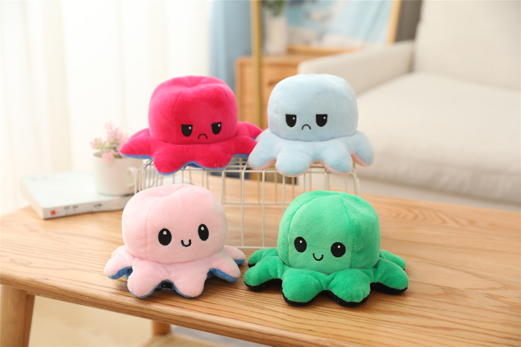 Plush Toys Cute Flip Octopus Doll TikTok Small Octopus Doll Double-Sided Flip Octopus Plush Toy