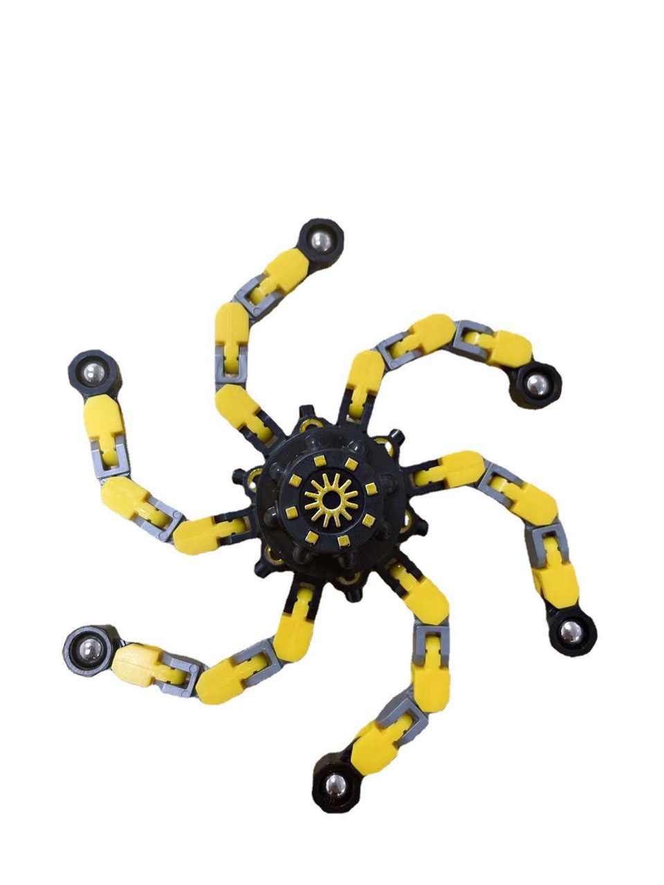 Cross-Border Decompression Deformation Fingertip Mechanical Gyro Children&#039;s DIY Luminous Building Blocks Fingertip Gyro Creative Chain Toy