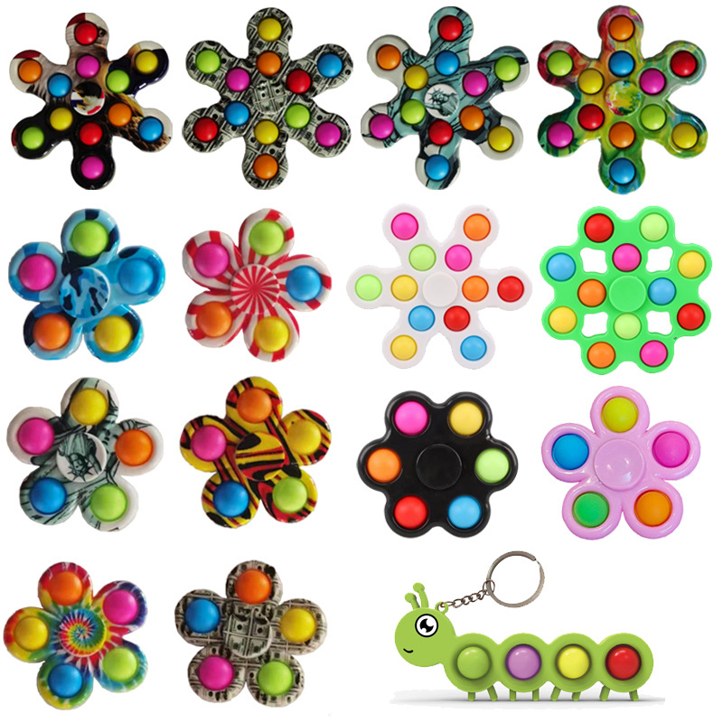 Rat Killer Pioneer Cross-Border Rotating Finger Fingertip Gyro Decompression Bubble Music Silicone Children&#039;s Toy Amazon Hot